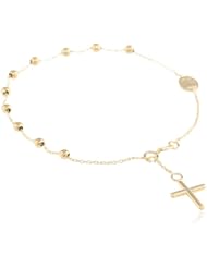 14K Gold Italian Rosary Bracelet, 7"-7.5"