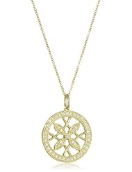 Monica Rich Kosann "Gate Lockets" Round Diamond Border Gate Pendant Necklace