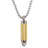 Stainless Steel Two Tone Gold Plated Bullet on a 24 Inch Chain