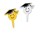Graduation Smilie Face Cupcake Picks - 12ct