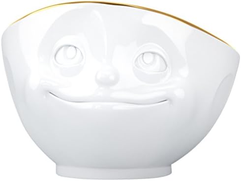 Fiftyeight TV Cups, Bowls, Crazy in Love, for Müsli and Dessert, Porcelain, White/Gold, 500ml, T010502