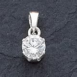 Sterling Silver CZ (Cubic Zirconia) Pendant with 20 inch Sterling Silver Chain