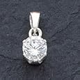 Sterling Silver CZ (Cubic Zirconia) Pendant with 20 inch Sterling Silver Chain