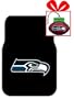 Set of 2 NFL Licensed Universal-Fit Molded Front Rubber Floor Mats and for limited time a bonus football shape air freshener - Seattle Seahawks