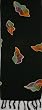 Rayon Batik Scarf - "Falling Leaves on Black", 10" X 66"
