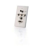 Cables to Go 40500 Single Gang HD15 (Bottom), 3.5mm, S-Video, Composite Video, Stereo Audio Wall Plate (Aluminium)