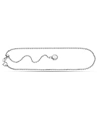 14K White Gold Shell Cable Chain Anklet (Adjustable Up To 11 Inches)