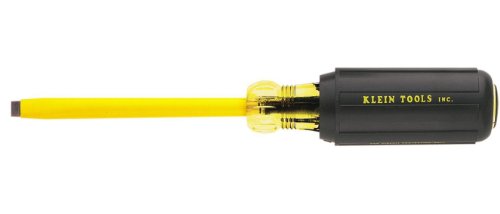 Klein Tools 621-6 Coated 3/16-Inch Cabinet-Tip Screwdriver with 6-Inch Round-Shank
