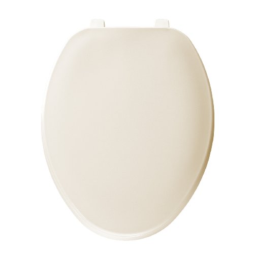Bemis 170146 Economy Plastic Elongated Toilet Seat, Almond