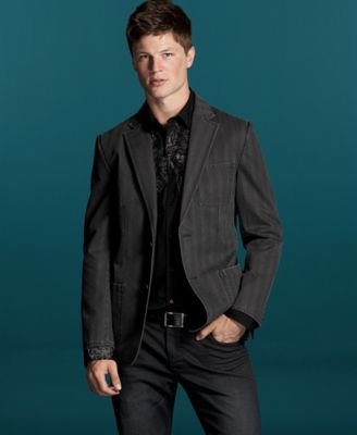 INC International Concepts? Pigment Coated Blazer With Dobby Stripe