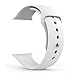 Apple Watch Band,Teslasz Soft Silicone Replacement Sport Wristbands Straps for Apple Watch (White 42 MM)