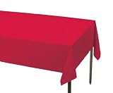 Apple Red Plastic Tablecovers 54 inchx108 inch 1 pc