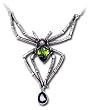 Emerald Venom Spider Necklace with Swarovski Crystals