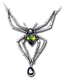 Emerald Venom Spider Necklace with Swarovski Crystals