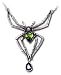 Emerald Venom Spider Necklace with Swarovski Crystals