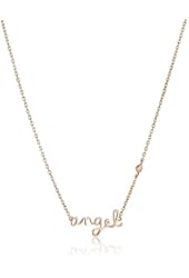 Shy by SE Diamond Bezel Angel Necklace, 16"