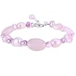 Handmade Purple Pearl Bracelet With Pink Agate & Sterling Silver Clasp