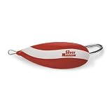 Johnson SM11/8-RW Silver Minnow Weedless Spoon, Red/White, 3-3/4 Inch