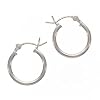 Sterling Silver Small Tube Hoop Earrings - Earring Hoops 14mm (1 Pair)