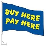 Car Flag with Window Clip - Buy Here Pay Here (QTY:5)