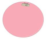 Escali B180RSP Glass Platform Bathroom Scale, Soft Pink