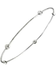 CleverEves 14Kt White Gold Slip-On Bangle