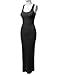 DRESSIS Women's Ribbed Sleeveless Scoop Neck Maxi Bodycon Slim Fit Dress