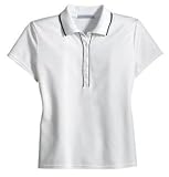 Port Authority Signature - Ladies Rapid Dry Framed Placket Pique Sport Shirt with Tipping Stripe White/Charcoal2X