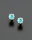Children's 14k Gold Blue Topaz Earrings