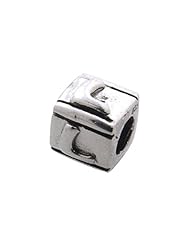 Zable(tm) Sterling Silver Block L-Letter Bead / Charm