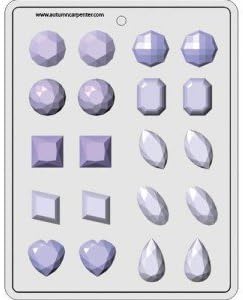 Hard Candy Mould - Jewels - 1¼"