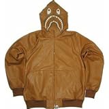 Size【L】A BATHING APE(ア ベイシング エイプ) NFS限定シープスキンレザーシャークジャケット【茶】【新品】