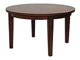 Round Dining Table with Tapered Legs in Dark Brown Mahogany