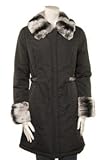 Misses Rabbit Fur Trimmed Winter Coat