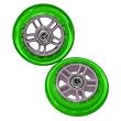 Razor Scooter Replacement Wheels Set with Bearings (Green)