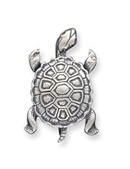 Sterling Silver Antiqued Turtle Pin