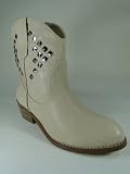 New Women's Skin Color Cowboy Ankle High Med Heel Boots #F44
