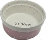 Pet Studio Pink Polka Dot Princess Dog Food Dish 5 Small