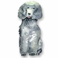 Clearly Charming Standard Poodle Sterling Silver and Enamel Pin