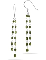 3.50 Cts Green Diamond Earrings in 18K White Gold