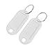 uxcell Key ID Label Tags, 20 Pcs Soft Plastic Key Tags with 2cm Split Ring Clear Label Window Keyring Keychain for Luggage, Pet Name and Office, White