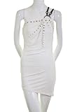 Eray Studded Clamp Strap Jersey Party Club Dress Off White S