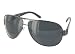 Mens Designer Fashion Polarized Sunglasses Shades with Free Hard Case - Black Lens and Black Frame