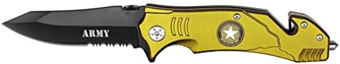 4.5" Spring Assist Army Folding Knife - Gold 273YC47051-AR