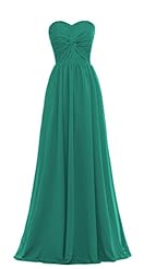 Strapless Cocktail Floor Length Lace-Up Chiffon Sweetheart Sleeveless Evening Dress/Bridesmaid Dress/Prom Dress/Wedding Party Dress 