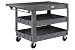 Large Deluxe 3 Shelf Plastic Utility & Service Cart 5 Rubber Casters