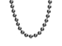 Sterling Silver 16mm Black Masami Shell Pearl Necklace with Magnetic Clasp, 19"