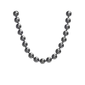 Sterling Silver 16mm Black Masami Shell Pearl Necklace w  Magnetic Clasp, 19 by Amazon.com Collection
