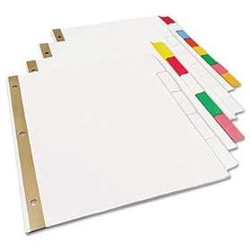 Avery 23076 - Big Tab Write-On Dividers w/Erasable Laminated Tabs, Clear, 5/Set-AVE23076
