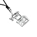 Chinese Wealth Symbol Silver Tone Pewter Pendant Necklace